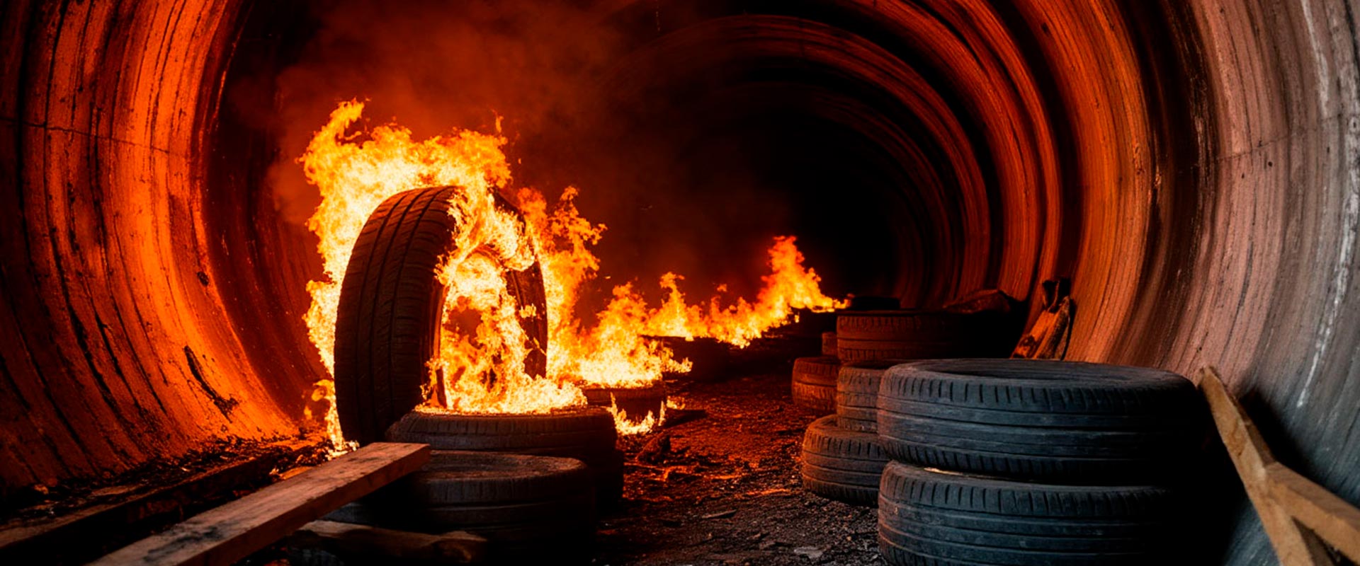 Имитация возгорания в шахте