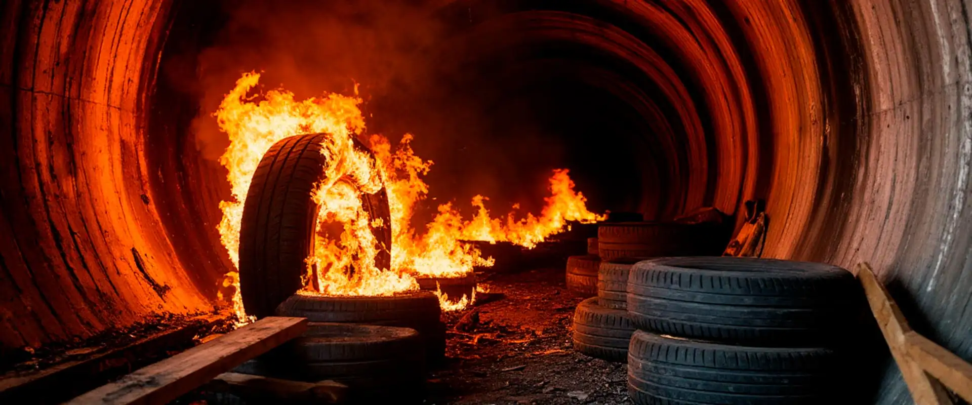 Имитация возгорания в шахте