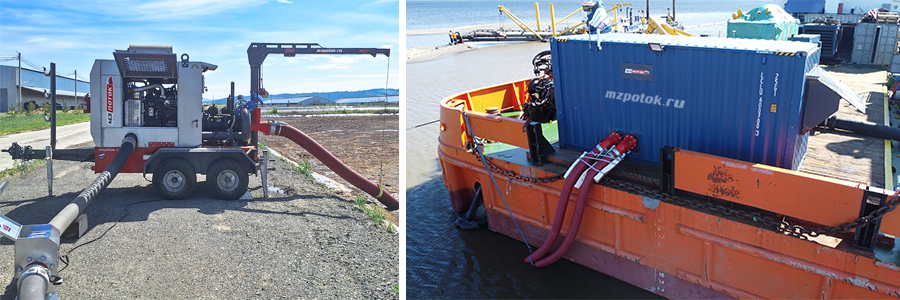 Варианты размещения мобильных насосных станций